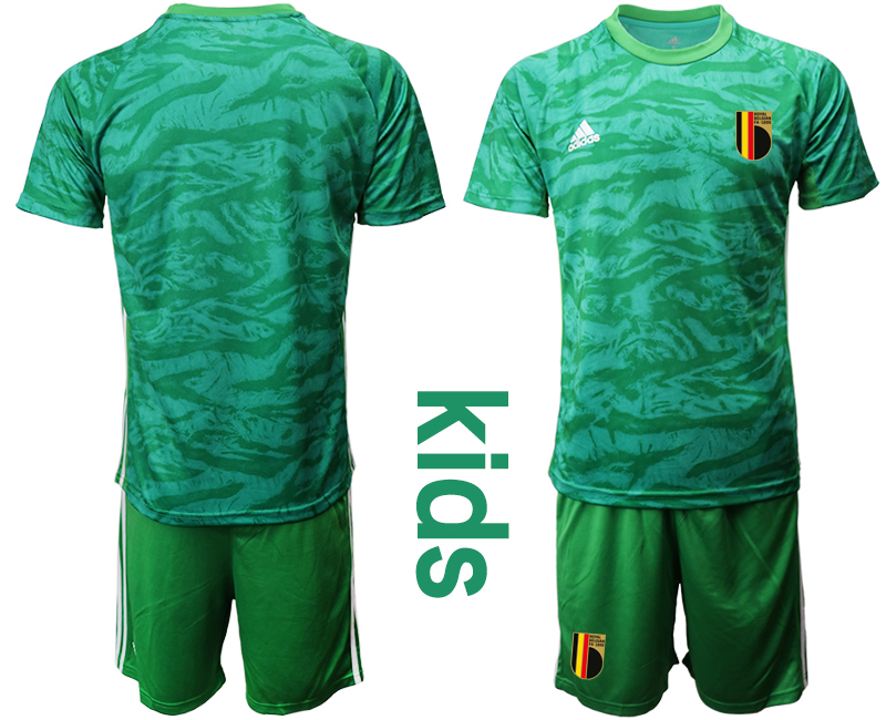 2021 European Cup Belgium green Youth goalkeeper soccer jerseys